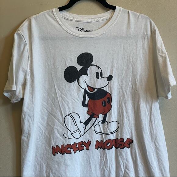 Disney L short sleeve t-shirt white black red Mickey Mouse classic fandom - Picture 2 of 7